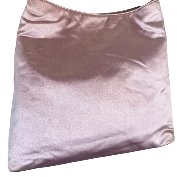 AUTH PRADA SILK LUCITE CLEAR PLASTIC HANDLE HOBO BAG 90s Y2K 💜 LAVENDER PURPLE - Picture 6 of 16